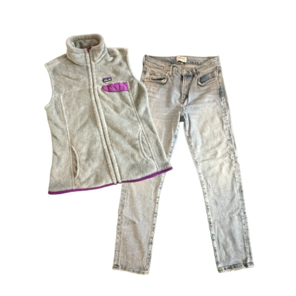 STYLE BUNDLE: GW PATAGONIA Vest + GW AGOLDE Denim Jeans, L/28 (BB1802B)